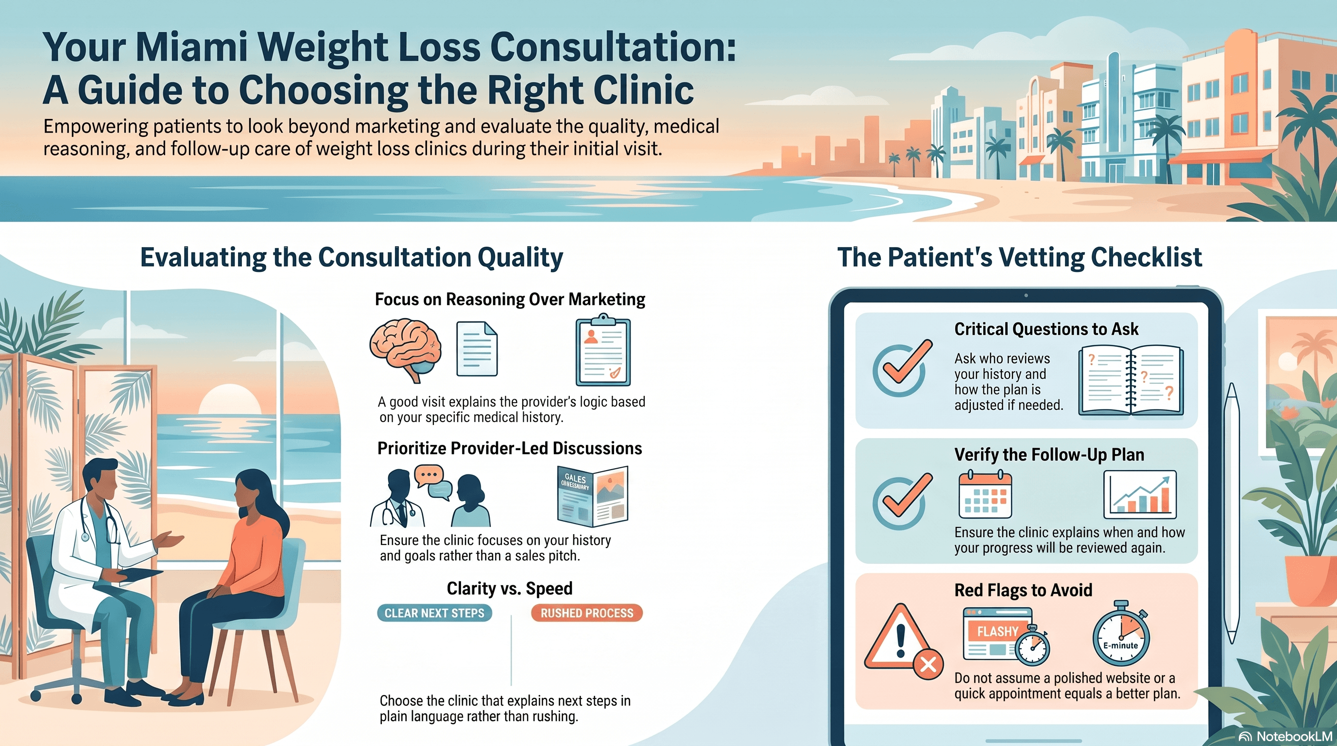 Miami patient comparing weight loss consultations with a provider
