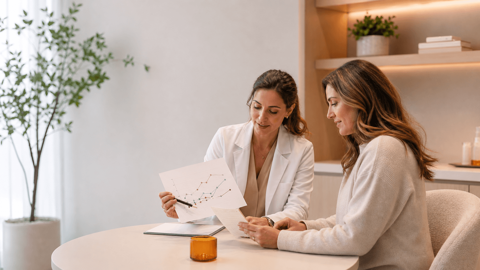 The Wellness Room consultation reviewing a medical weight loss progress plateau in Miami